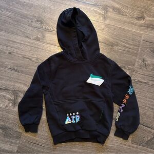Nike Kids Black Hoodie with Multicolor Graphics
